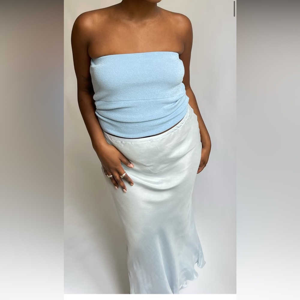 Djerf Avenue tube top terry sky blue M strapless - Picture 8 of 9